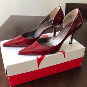 Anne Klein red patent Christa heels